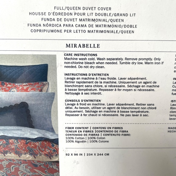 Ralph Lauren Mirabelle Duvet Cover QUEEN Orange Terracotta - Picture 6 of 7